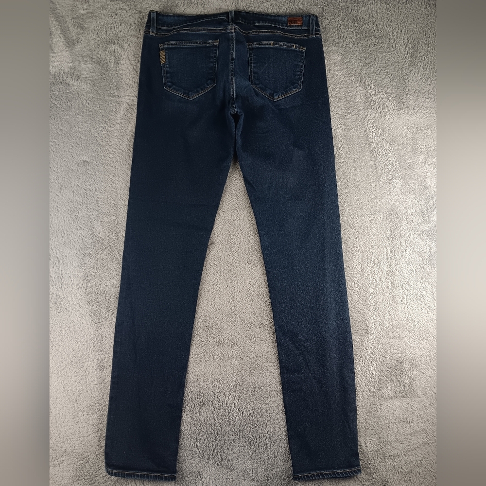 PAIGE Peg Skinny Jeans Women's Size 31 Mid Rise  Stretch Dark Wash - Picture 2 of 14